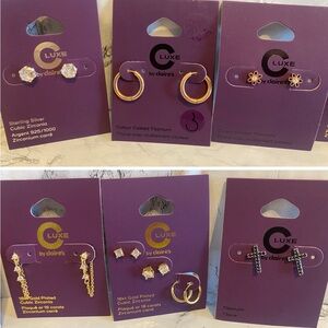 NWT Lot of 6 Claire’s Luxe Gold & Silver Earrings Great Party Favor/Gift $135.94